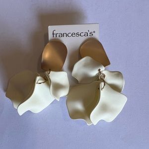 Francesca White Petal Earrings BRAND NEW
